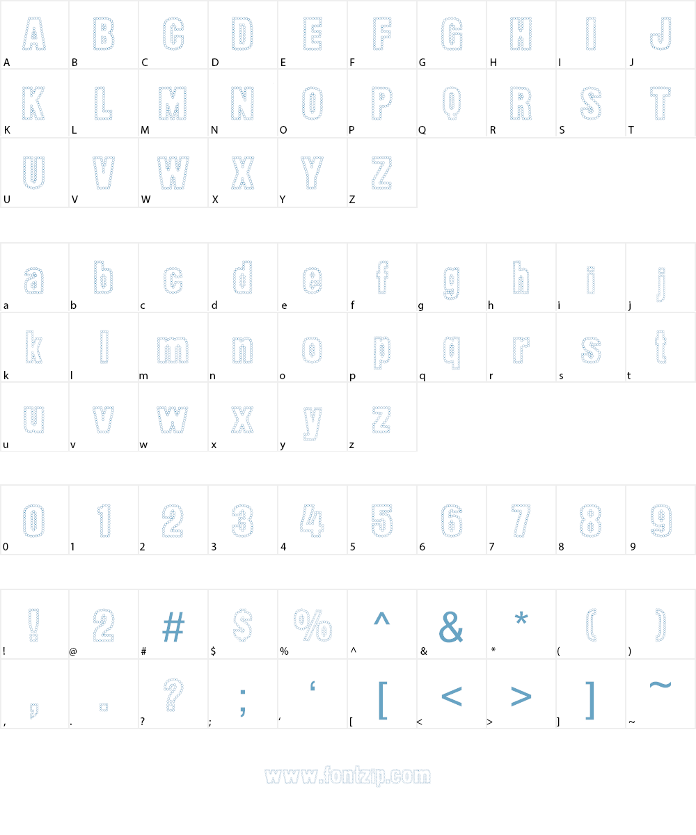 Dot Trail Font Character